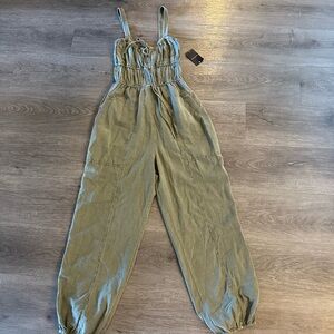 Lucky Brand Womens Women's Tie Front Utility Jumpsuit